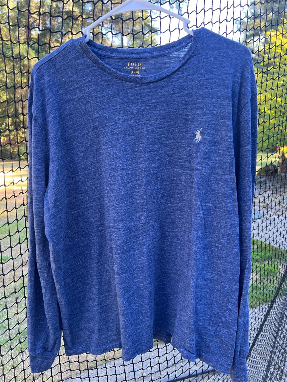 Polo Ralph Lauren Blue Heather Long Sleeve T-Shirt Large